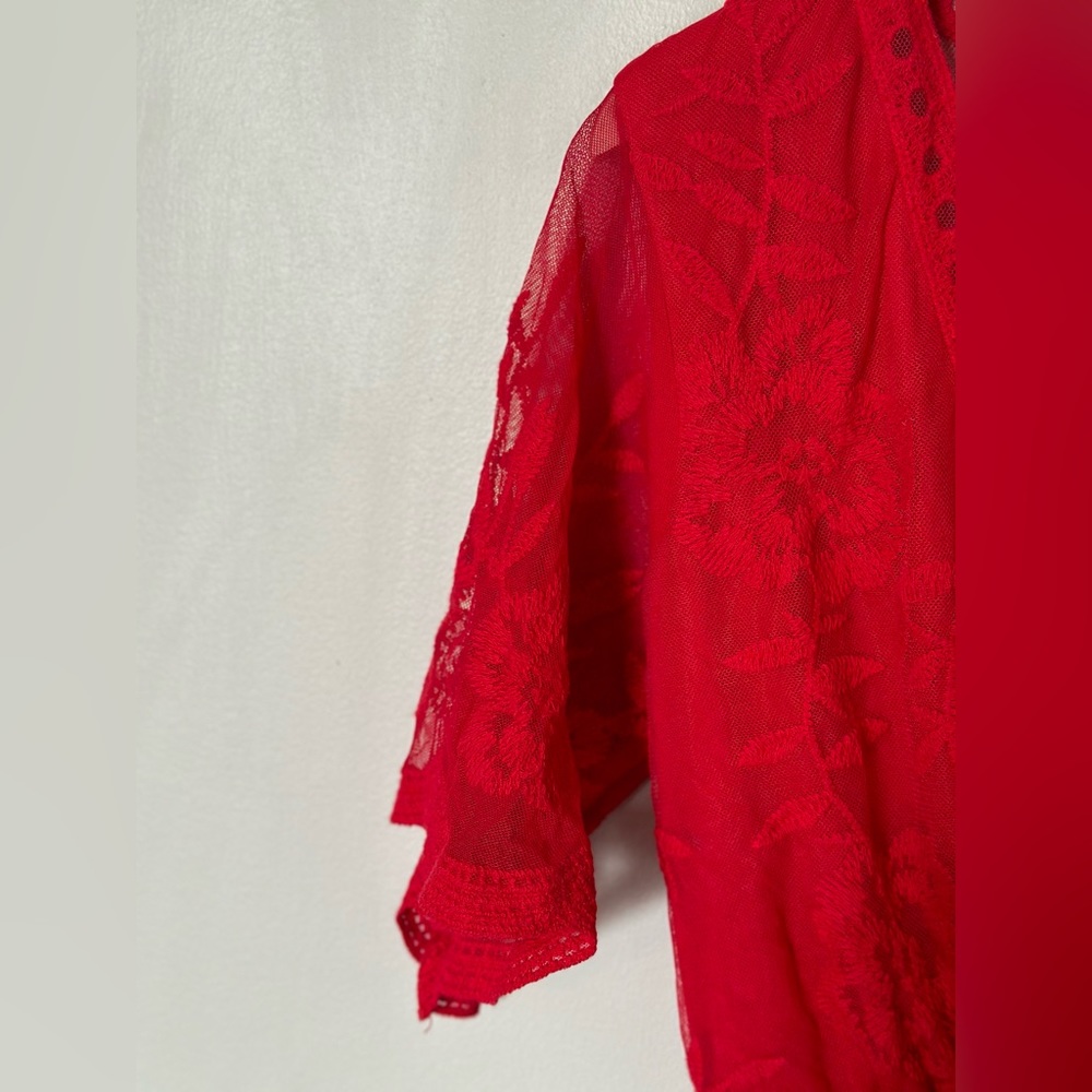 Semi sheer lace v neck maxi dress. - Picture 12 of 15